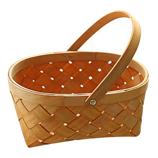Hand Woven Wood Basket Vegetable Fruit Home Daily Necessities Easter Storage Basket New
