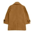 thumbnail image 7 of eczipvz Boys Double Peacoat Notched Lapel Collar Wool Blend Long Coat with Pockets (Khaki,1-2 Years), 7 of 7