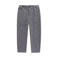 thumbnail image 4 of WELOIJEVBE Boys School Uniform Pants Straight Pants with Pockets Pull on Chino Pants Stretch Pants Boy Grey Uniform Pants Back To School Clothes for Boys Kids Preppy Clothes 5-6 Years, 4 of 4
