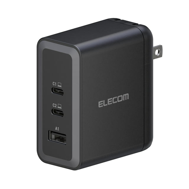 Adaptador de carga ELECOM 100W GaN II de 3 puertos USB-C PD