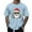 Light Blue, variant on Christmas Shirt for Men Short Sleeve Crewneck Santa Print Pullover Top Black S
