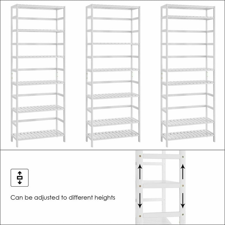 Homfa Small Bathroom Tower, Bamboo Standing Storage Organizer Rack Shelf,  Natural 