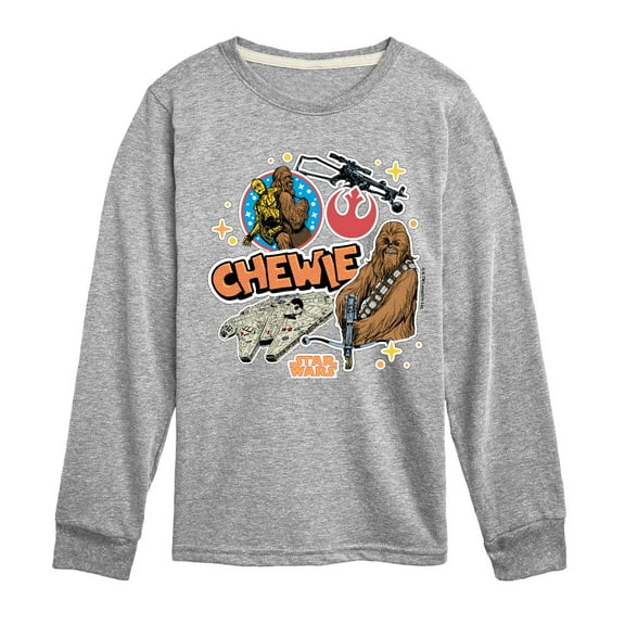 Star Wars - Chewie Stickers - Toddler And Youth Long Sleeve Tee