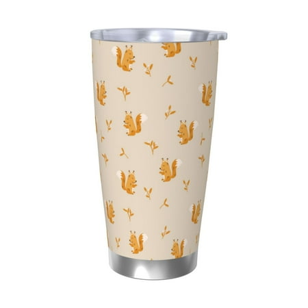 

Logiee Squirrel Animal Print 20OZ Car Cup with Lid Stainless Steel Vacuum Insulated Double Wall Travel Tumbler Durable Insulated Coffee Mug Thermal Cup with Straw-Without Straw