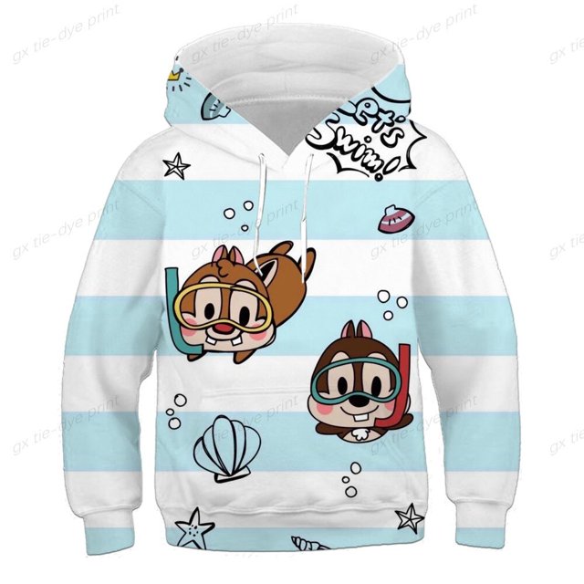 Sudadera con capucha Kawaii Disney Two Squirrels para mujer, divertida y bonita sudadera con capucha de dibujos animados, sudadera Unisex para mujer, jersey para mujer, sudadera con capucha 150 zhangmengya CONDUJO