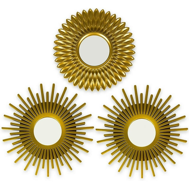 Miroir Mural 3 Pcs Miroir Rond pour Décoration Murale à la Maison, Salon et B