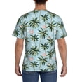 thumbnail image 3 of Vsdgher Flamingos And Palms Print Men's Dry Fit Mesh Athletic Shirts Moisture Wicking Tennis T-Shirt Tops, 3 of 9