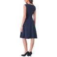 thumbnail image 3 of INSPIRE CHIC Women's Sleeveless Sheath Dress Costume Boat Neck Casual Office Dresses M Dark Blue, 3 of 5