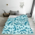 thumbnail image 5 of Pofeuu Winter Warmth Blue Knitted Print Ultra-Soft Micro Fleece Blanket,for Bed Or Sofa,All Season Throw Blankets Flannel Blanket-60"x50", 5 of 7