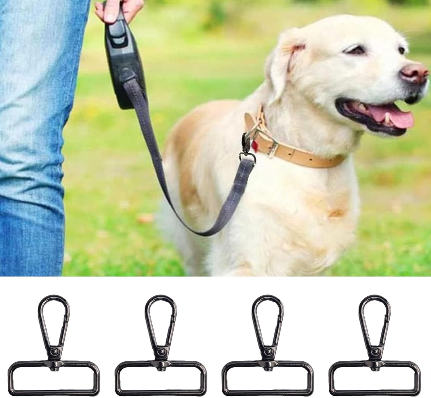 ABCISI 24 Pack Lobster Claw Swivel Clasps Metal D Ring Snap Hooks Lobster Trigger Lanyard Clasp Clips Hook for Keychain Jewelry DIY Crafts Purse Bag Making (1.5 Inch Gunmetal)