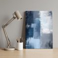 thumbnail image 4 of Ships Next Day Canvas Wall Art 8"x10", Navy Blue Grey Wood Framed Canvas Print Painting, Modern Ombre Oil Painted Abstract Art Ready to Hang Small Picture Wall Decor for Home Bathroom Nursery Office, 4 of 9