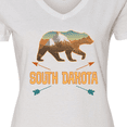 thumbnail image 4 of Inktastic South Dakota Vacation Bear Silhouette Women's V-Neck T-Shirt, 4 of 5