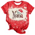 thumbnail image 1 of Navidad Tops de Mujer, Cuello Redondo Camiseta de Manga Corta con Estampado de Vacaciones, Blusa de Moda Casual, 1 of 4