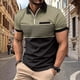 thumbnail image 1 of pstuiky camiseta de hombre, Blusa de manga corta con cuello vuelto, versátil, con cremallera y rayas para hombre ropa de hombre xxl, 1 of 3