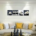 Black and White Wall Art Zen Décor Canvas Print Daisy Poster Painting