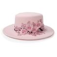 thumbnail image 5 of HNMKIU Western Floral Cowboy Hat for Elegant Stage Performance and Party Events Pink,One Size, 5 of 5