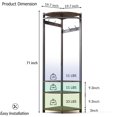 thumbnail image 3 of 6-Hook Coat Rack with Shoe Bench & Shelf – Freestanding Corner Entryway Organizer, Clothes and Shoe Storage for Home, Bedroom, Office, 3 of 18