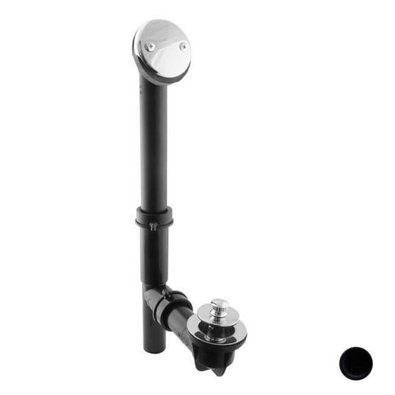 1.5 in. Black Tubular Twist and Close Bath Waste in Powder Coat Flat Black