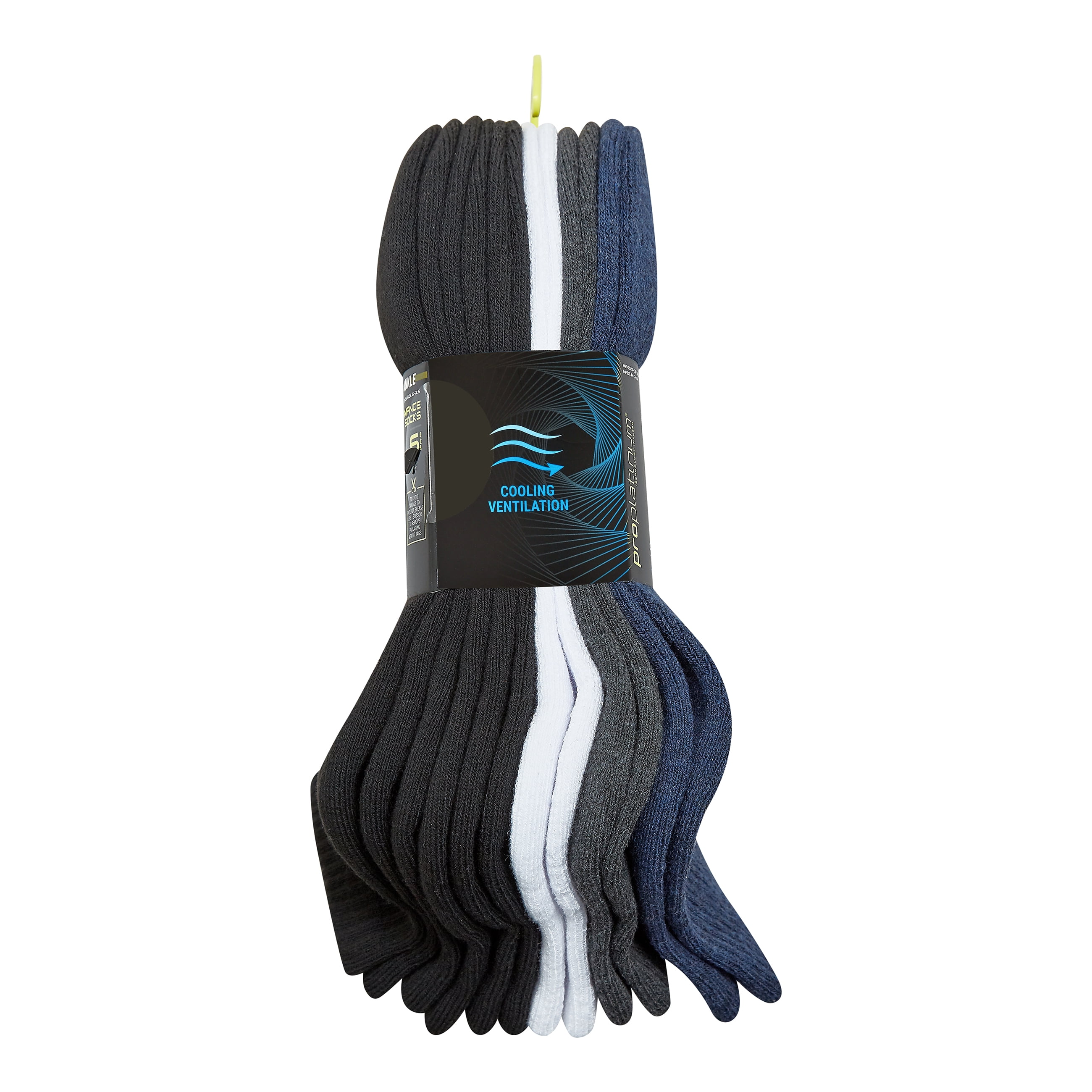 AND1 Men's Socks, Performance Cushion Ankle Socks, 6-Pack