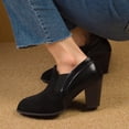 thumbnail image 2 of Black Female Sleek Pointed Toe Heeled Boots With Chunky Sole Ideal For Casual And Outdoor Activities, 2 of 9