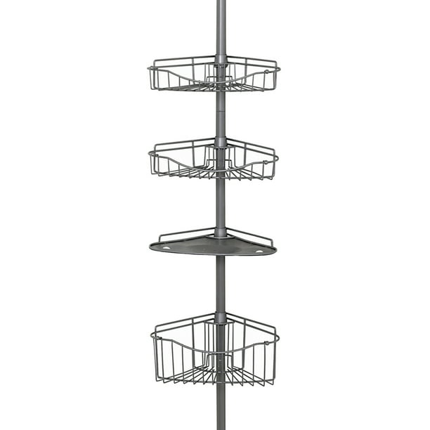 Satin Nickel Shower Caddy, Zenna Home Tension Pole