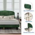 thumbnail image 5 of Intexca Full Size Velvet Bed Frame, Adjustable Headboard, Wood Slats (Green), 5 of 5