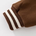 thumbnail image 4 of Mercatoo Toddler Boys Girls Autumn and Winter Long Sleeve Standing Collar Button Letter Printed Color Blocking Baseball Jacket, 4 of 8