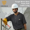 thumbnail image 4 of Kecols Loose Fit Thick Work T-Shirts for Men Short Sleeve Pocket Henley Workwear Shirts (Tall & Regular)(Charcoal,3XL,Tall), 4 of 8