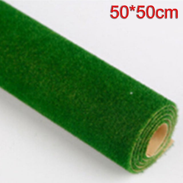 GLFILL Grass Landscape Mat Rolls Wargame Scenery Sand Table Railway Model Train Not Adhesive Paper Lawn Fake Turf Decor Accessories Dark Green 50*50cm