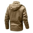 thumbnail image 3 of JIKNTTR Fashion New Mens Jackets Male Winter Casual Mid Length Cotton Cloth Windbreaker Water Wash Coat Plush Coat Casual Fashion Windbreaker, 3 of 4