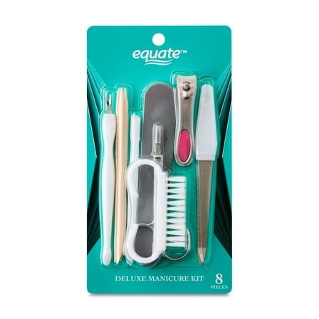 Equate Deluxe Plastic and Metal Manicure Kit, 8 Pieces