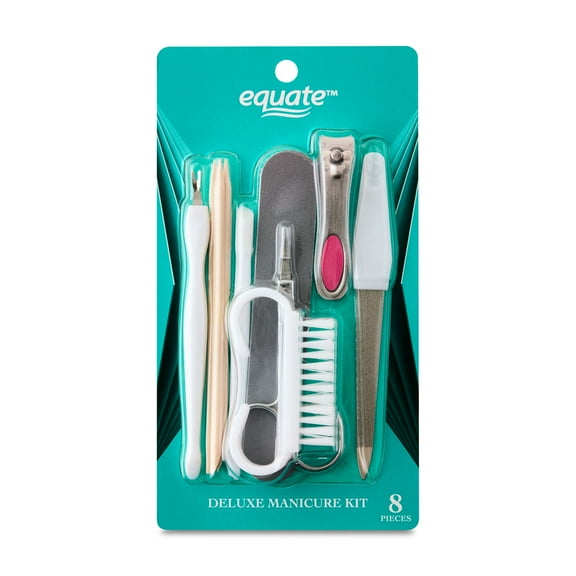 Equate Deluxe Plastic and Metal Manicure Kit, 8 Pieces