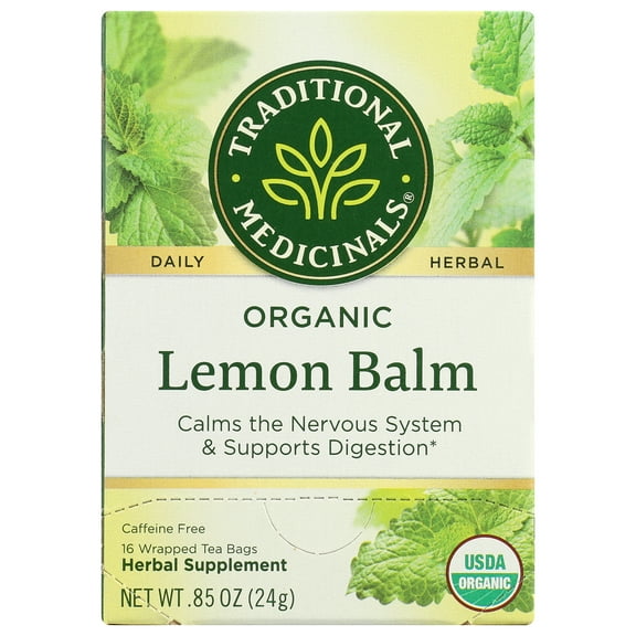 Pack of 6, Traditional Medicinals Organic Lemon Balm Tea, 16 bg - 0.85 oz
