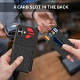thumbnail image 6 of Heavy Duty Case for iPhone 16 Credit Card Slot Holder Kickstand Bracket Cover, Military Grade Dual-Layers Rugged PC Shockproof Anti-Scratches Lens Protection Case, Red, 6 of 9
