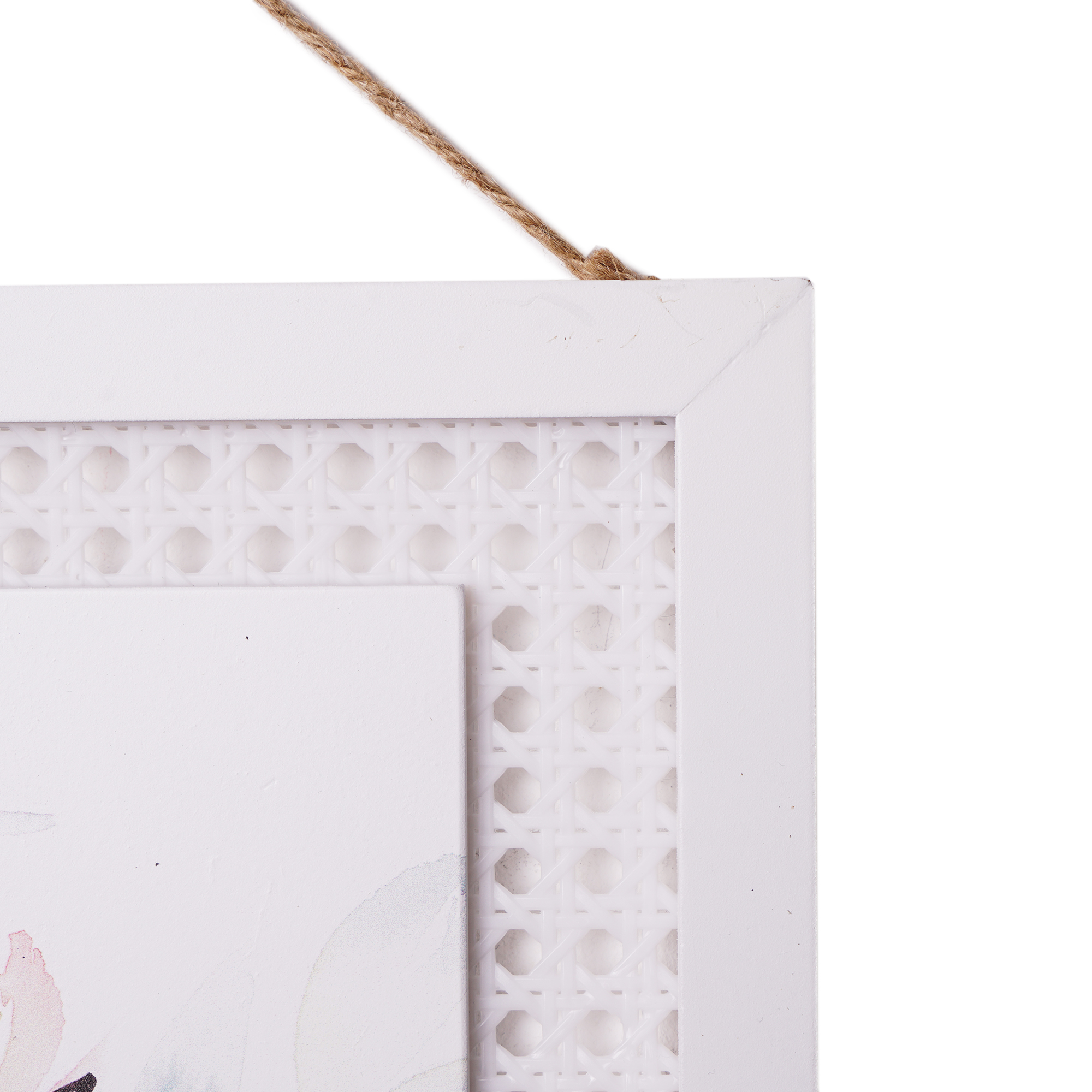 Welcome Floral Rattan Wall Plaque 9" x 15"
