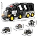 thumbnail image 3 of Camión de policía de juguete para niños de 3, 4, 5 y 6 años. Juego de vehículo de transporte con 3 coches pequeños y 1 helicóptero. Coche de juguete de plástico para niños de 3 a 9 años., 3 of 9