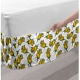 thumbnail image 2 of Rose Bed Skirt, Computer Graphics of Mustard Toned Burgeoning Flowers English Garden Art, Elastic Bedskirt Dust Ruffle Wrap Around for Bedding Decor, 4 Sizes, Earth Yellow and White, by Ambesonne, 2 of 2