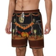 thumbnail image 2 of Balery Halloween Decoration Mens Swim Trunks Swim Shorts for Men Quick Dry Inseam Beach Shorts with Compression Liner Pocket-Large, 2 of 9