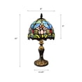 thumbnail image 5 of Tiffany Mini Table Lamp Blue Stained Glass Tulips for Living Room Bedroom Bedside 8" D*8" W*15" H, 5 of 6