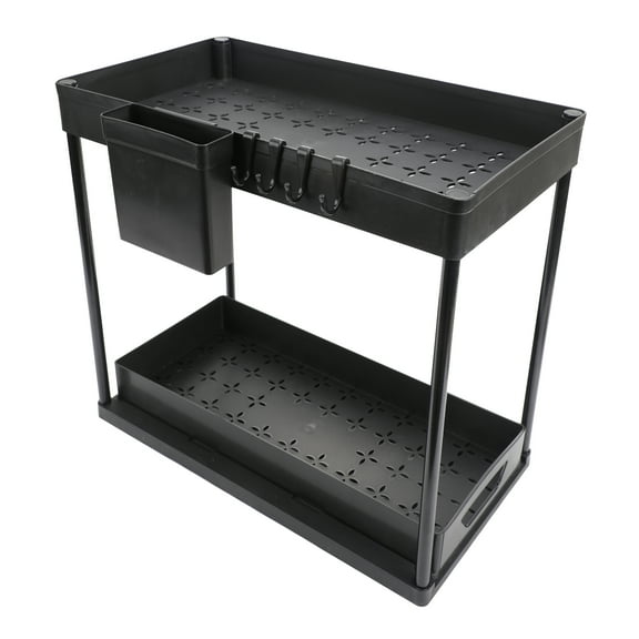 Under Sink Organizer, 2 Tier Kitchen Sink Organizer Pull Out Cabinet Organizer, Under Bathroom Counter Organization Shelf