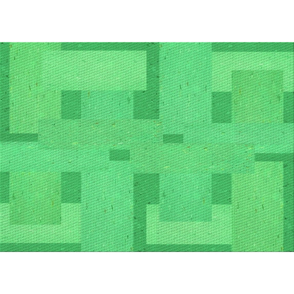 Ahgly Company Machine Washable Indoor Rectangle Transitional Neon Green Area Rugs, 8' x 10'