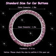 thumbnail image 3 of 6Pcs Car Crystal Rhinestone Ring, Bling Pink Sticker Emblem Ring, Sparkly Car Interior Accessory Decoration Ring for Auto Engine Ignition Push Start Button Key & Knobs, Unique Gift (Pink), 3 of 7