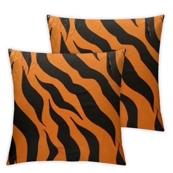 Tiger Print Throw Pillow Covers - Animal Pillow Cover Tiger Stripe Pillowcase Inch Farmhouse Wildlife Pillowcases for Sofa Couch Housewarming Gift