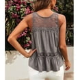 thumbnail image 1 of Camisa sin mangas ANGGREK Elegante con dobladillo con volantes color Sólido para mujeres, 1 of 5