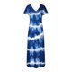 thumbnail image 4 of Puntoco Vestido De Manga Corta Con Cuello En V, Vestido Largo Hasta El Suelo De Verano Para Mujer, Vestido Largo Informal Suelto Con Bolsillos, Abertura De Manga Corta, Azul Xxxl, 4 of 5