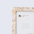 thumbnail image 2 of Handicrafts Home 4 by 6 Picture Frames Pack of 2 – White Mother of Pearl Photo Frame, Decorative Frames for Wall & Desk, Boho Chic & Vintage Inspired Home Decor, Unique Handmade Photo Display, 2 of 6