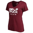 thumbnail image 2 of Women's Garnet Colorado Avalanche Drop the Puck V-Neck T-Shirt, 2 of 3