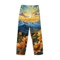 thumbnail image 3 of Vsdgher Sunset Sky Sunflower Print Mens Pajama Pants Sleep & Lounge Pants, PJ Bottoms With elastic waistb and Pockets, 3 of 5