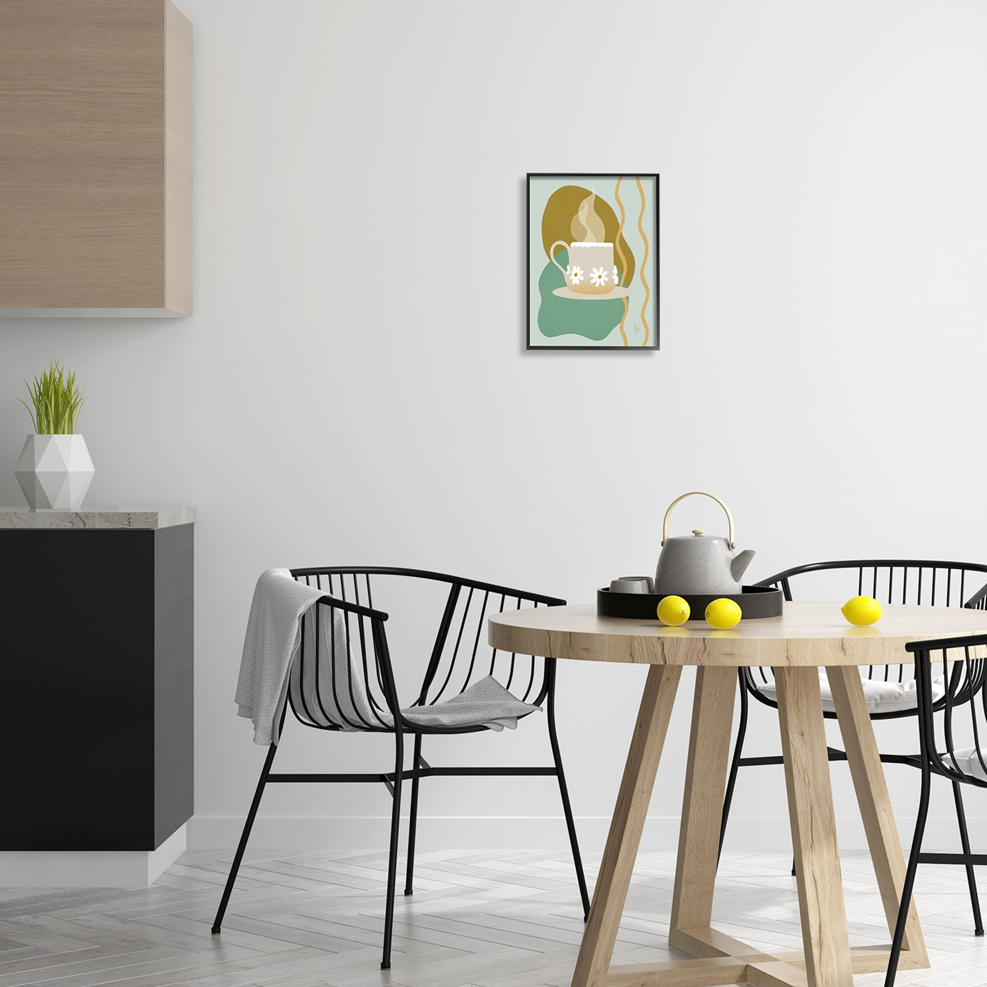 Stupell Industries Contemporary Coffee Cup Shapes Food & Beverage Painting Black Framed Art Print Wall Art