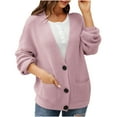 thumbnail image 2 of Cardigan Sweaters for Women Trendy Fall Fashion 2025 Cardigans Ndbuld Women's New Mid Length Slouchy Knitted Sweater Cardigan Gift for Adults Pink S, 2 of 5